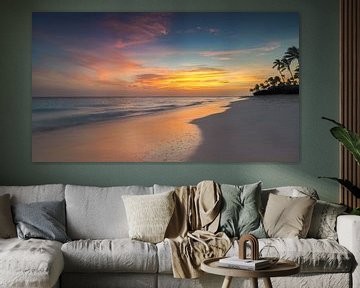 Sunset Divi Beach Aruba by Harold van den Hurk