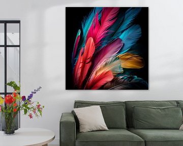 Plumes en couleur sur TheXclusive Art