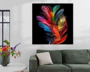 Fleur de plumes colorée sur TheXclusive Art
