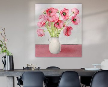 Vase with Poppies by Marja van den Hurk