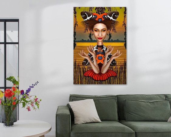 Voorbeeld van het werk in een kamer