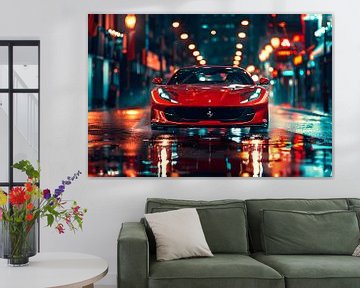 Fascinerende Ferrari Portofino in de regen van Skyfall