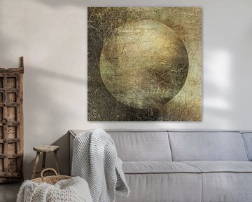 Modern Abstract in minimalism. Gold, silver, bronze. 2 by Alie Ekkelenkamp