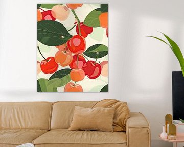 Cherries in Pastel by Vlindertuin Art