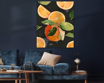 Sinasappel Citrus Contrast van Vlindertuin Art