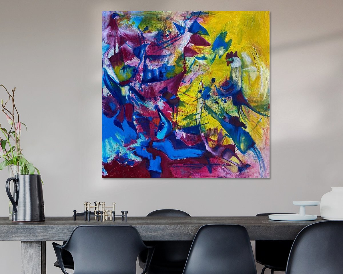 Voorbeeld van het werk in een kamer