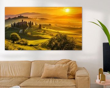 Golden Hour in Toscane, Italië van Vlindertuin Art