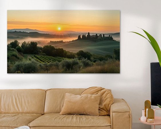 Voorbeeld van het werk in een kamer