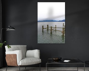 Remains of an old landing stage for boats on Lake Chiemsee by Heiko Kueverling