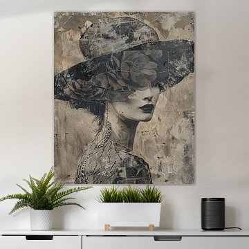 Gemischte Medien Porträt Jahrgang von Carla Van Iersel