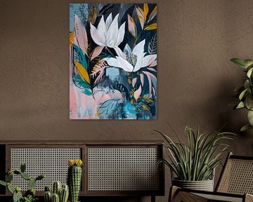 Botanisch abstract, kleurrijk van Japandi Art Studio