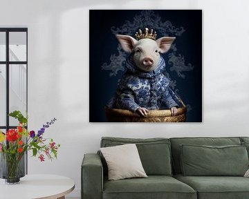 Piglet Prince in Delfts Blauwe outfit van Studio Ypie