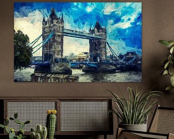 Dramatische Tower Bridge - Digitale Malerei von Joseph S Giacalone Photography