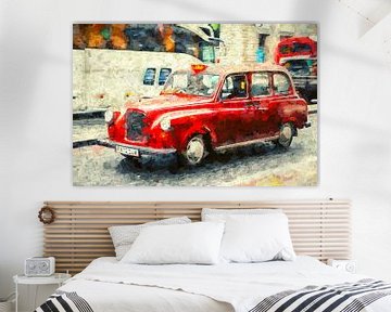 Iconische Londense taxi - Impressionistische stijl van Joseph S Giacalone Photography