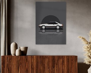 Kunst 1979 Ford Mustang Cobra wit van D.Crativeart