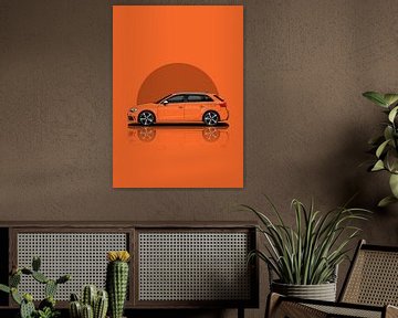 Kunstauto Audi RS3 oranje van D.Crativeart
