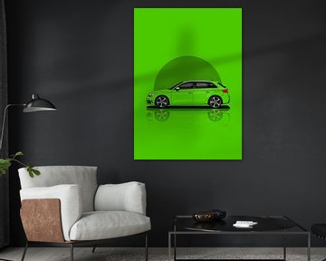 Kunstauto Audi RS3 groen van D.Crativeart