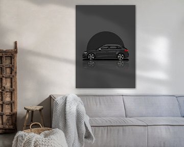 Kunstauto Audi RS3 zwart van D.Crativeart