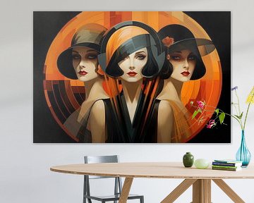 Three women in the Art Deco look by Skyfall