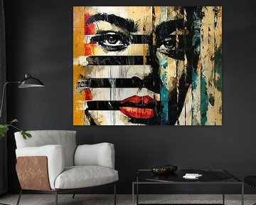 Modern Portret | Vrouw Geometrisch Portret van Kunst Kriebels