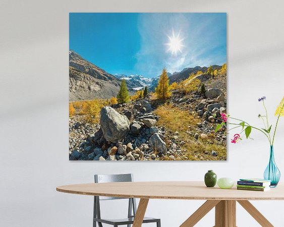 Voorbeeld van het werk in een kamer