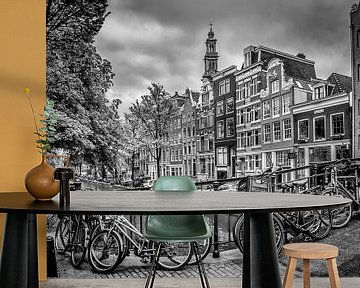 AMSTERDAM Bloemgracht schwarz-weiß  von Melanie Viola