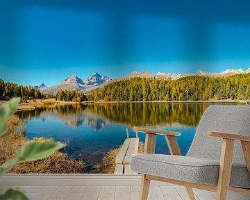 Lej da Staz lake, Sankt Moritz, Graubünden, Engadin, Switzerland by Rene van der Meer