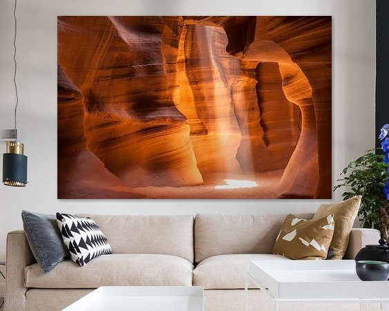 Voorbeeld van het werk in een kamer