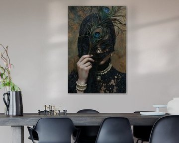 Die Dame mit Pfauen Federn von NJ Midnight Studio