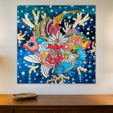 Blur Blur klimaat verandering. Boven en onder water