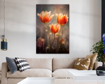 Flaming tulips by Carla van Zomeren