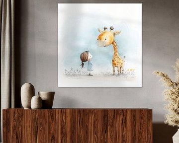 La fille et la girafe - 3 | Chambre d'enfant sur Karina Brouwer