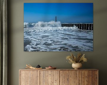 Wellenbrecher Strand Domburg von MSP Canvas