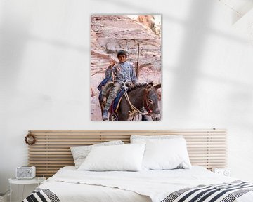 Little boy on donkey in Petra, Jordan by CHI's Fotografie