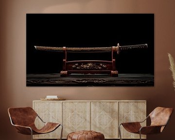 Katana japanse zwaard goud panorama van TheXclusive Art