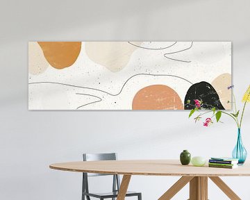 Minimalismus Panorama abstrakte Boho und japanische runde Kunstformen von Digitale Schilderijen