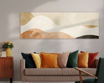 Abstract panorama boho en japandi stijl van Digitale Schilderijen
