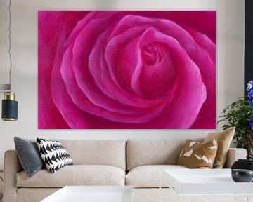 Pink rose spiral by Karen Kaspar