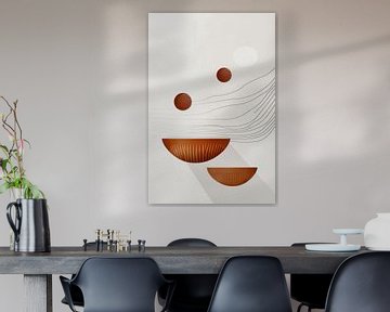 Minimalistische abstrakte Kunst mit Schatten von Digitale Schilderijen