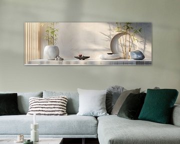 Asian styled modern and white by Digitale Schilderijen