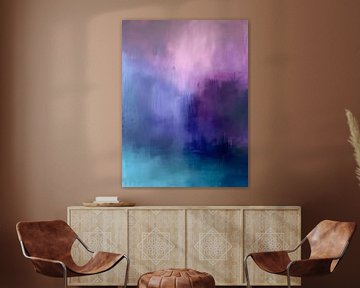 Modern abstract in blue, pink and purple by Studio Allee