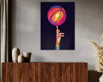 Basketbal pop-art van Azlan Xavier