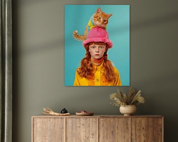 Colourful portrait "Cat love" by Studio Allee