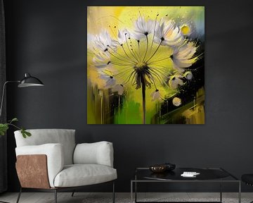 Abstract dandelion with fluff by Pieternel Fotografie en Digitale kunst