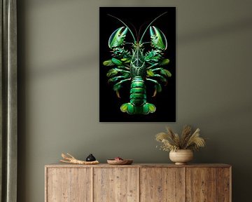 Lobster Luxe - Jungle Groene Kreeft met veren van Marianne Ottemann - OTTI