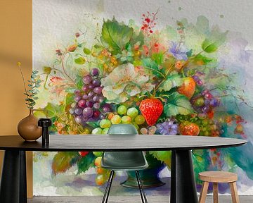 Fruchtiges Bouquet mit Blumen und Früchten von Studio Pieternel