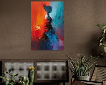 Peinture abstraite de femmes | Rouge Bleu Essence sur Blikvanger Schilderijen