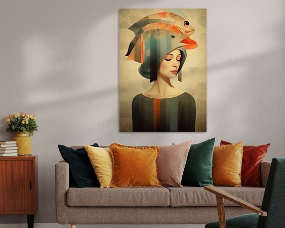 Voorbeeld van het werk in een kamer