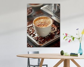 kop koffie of cappuccino drinken van Egon Zitter