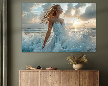 bride in the surf by Egon Zitter